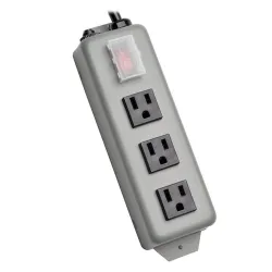 Barra de Contactos Tripp Lite 3SP9 - 3 Tomacorrientes - Clavija NEMA 5-15P - Switch Protector - Cable de 2.74 m - 3SP9