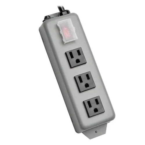 Barra de Contactos Tripp Lite 3SP9 - 3 Tomacorrientes - Clavija NEMA 5-15P - Switch Protector - Cable de 2.74 m - 3SP9