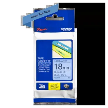 Cinta Brother Tze541 Texto Negro Sobre Fondo Azul 18Mm X 8Mts. - TZE541