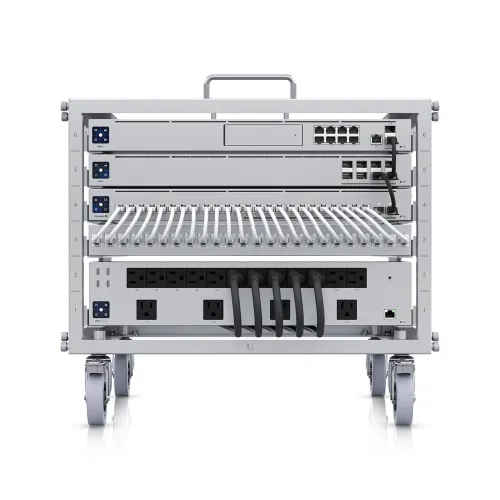 Unifi Rack Móvil Ubiquiti U-RACK-6U-TL - 6 Unidades - Incluye 1 Patchpanel de 24 Puertos Gigabit - No Requiere Herramientas - Incluye Ruedas - U-RACK-6U-TL