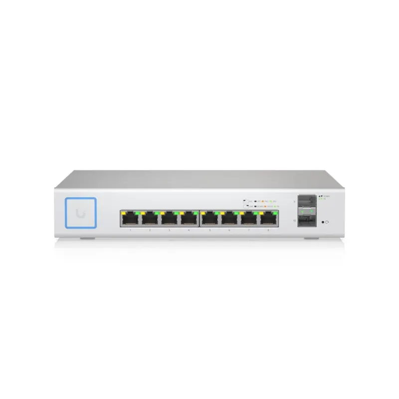 Switch Ubiquiti UniFi - Gigabit Ethernet - 8 Puertos PoE+ - 2 SFP - Gestionado - US-8-150W