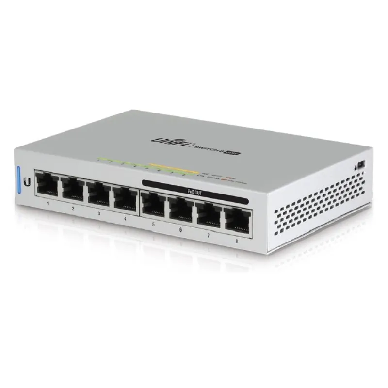 Switch Ubiquiti UniFi - 8 Puertos - Gigabit - PoE - Gestionado - US-8-60W