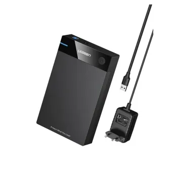 Gabinete UGREEN - 3.5" - USB 3.0 - SATA 3 - HDD/SSD - Negro - 50423