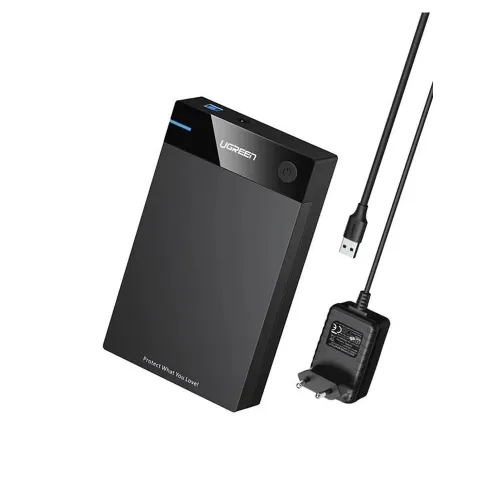 Gabinete UGREEN - 3.5" - USB 3.0 - SATA 3 - HDD/SSD - Negro - 50423