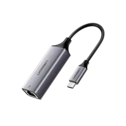 Adaptador de Red UGREEN 50737 - USB-C a RJ-45 Gigabit - Negro/Gris - 50737 Adaptador de Red UGREEN 50737 - USB-C a RJ-45 Gigabit - Negro/Gris - 50737
