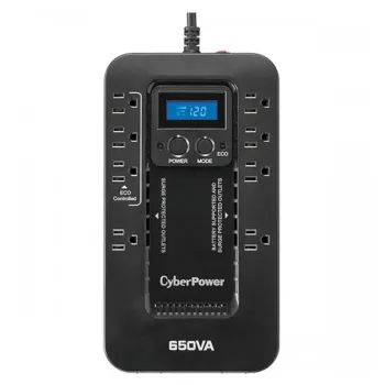 No Break CyberPower EC650LCD - 650VA/390W - 8 Contactos - En espera - LCD - EC650LCD