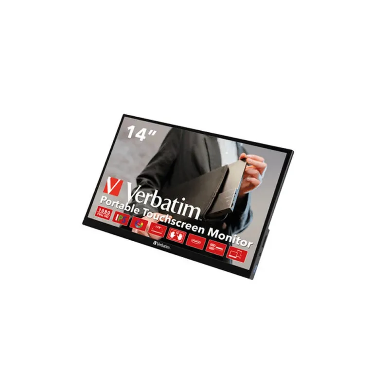 Monitor Portátil Verbatim 49591 - 14" - Touch - Full HD - HDMI - Altavoces incorporados - 49591