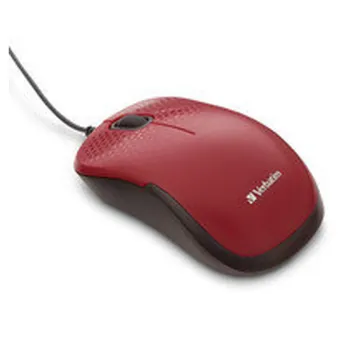 Mouse Verbatim Silent Corded - Alámbrico - USB - Rojo - 70234