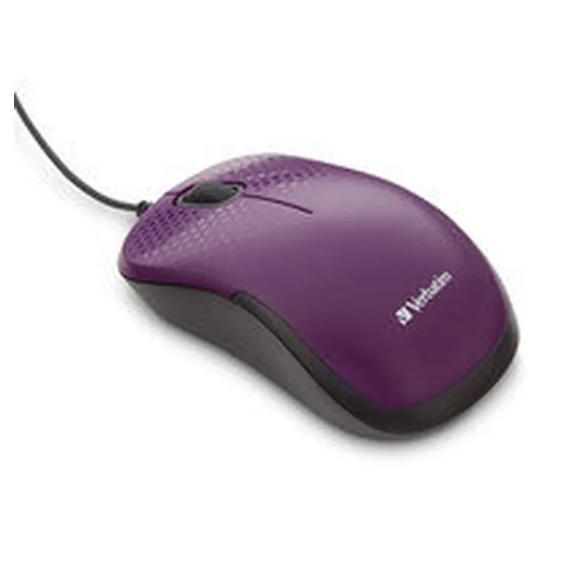 Mouse Verbatim Silent Corded - Alámbrico - USB - Violeta - 70235