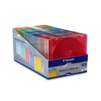 Caja para CD/DVD Verbatim - Varios Colores - Paquete de 50 Piezas - 94178