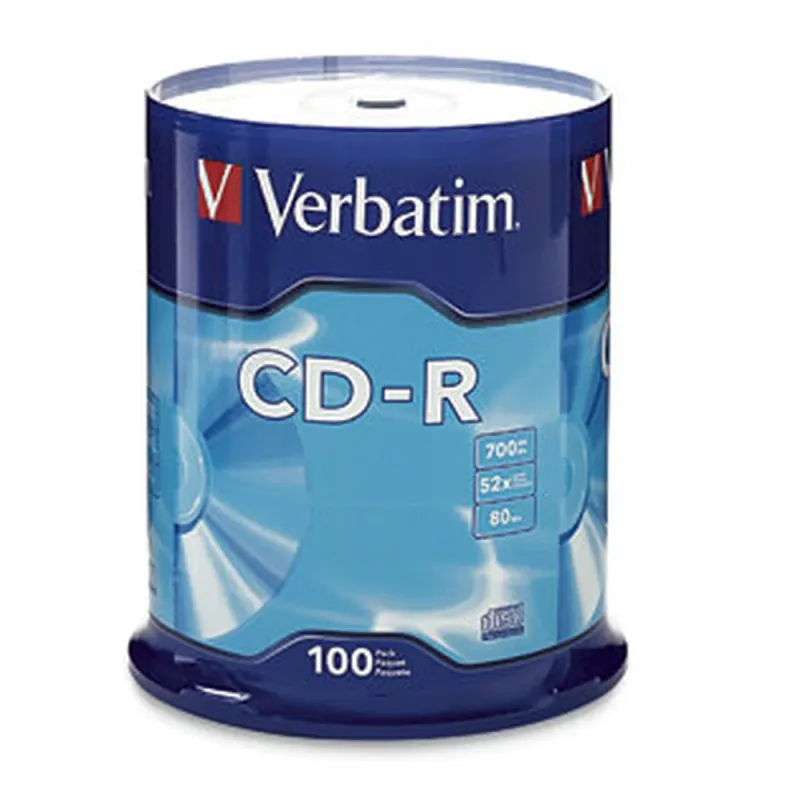 CD-R Verbatim - 52X - 700MB - Paquete de 100 Piezas - 94554