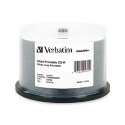 Disco CD-R Verbatim 94755 - 700 MB - 52x - 50 Piezas - 80 Minutos - 94755 Disco CD-R Verbatim 94755 - 700 MB - 52x - 50 Piezas - 80 Minutos - 94755