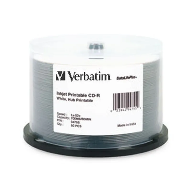 Disco CD-R Verbatim 94755 - 700 MB - 52x - 50 Piezas - 80 Minutos - 94755