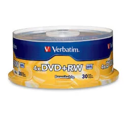 Torre DVD+RW Verbatim 94834 - 4x - 4.7GB/120min - 30 Piezas - 94834