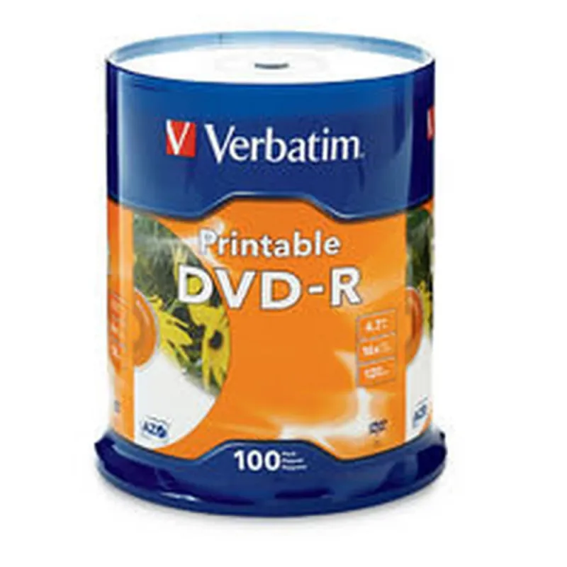DVD-R Verbatim - 16X - 4.7GB - Paquete de 100 Piezas - 95153