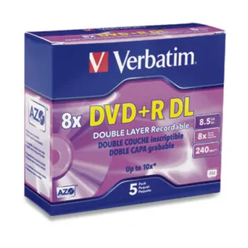 DVD+R DL Verbatim - 8X - 8.5GB - 5 Piezas - 95311