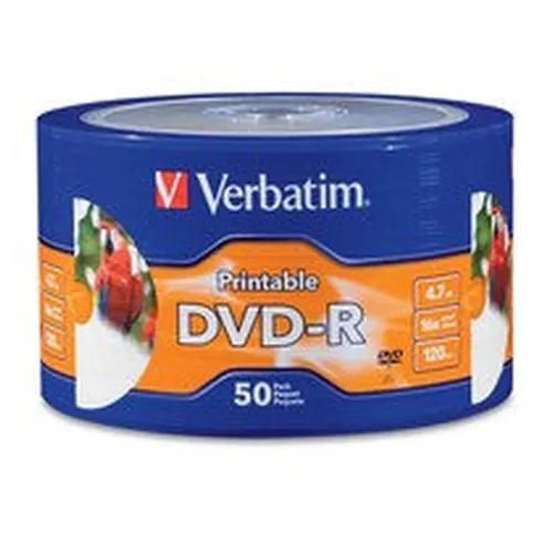DVD-R Verbatim - 16X - 4.7GB - Paquete de 50 Piezas - 97167