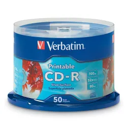 CD-R Verbatim - 52X - 700MB - Paquete de 50 Piezas - 95005 CD-R Verbatim - 52X - 700MB - Paquete de 50 Piezas - 95005