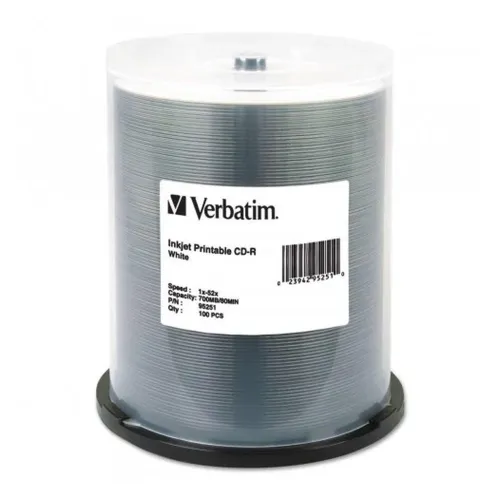 CD-R Verbatim - 52X - 700MB - Paquete de 100 Piezas - 95251