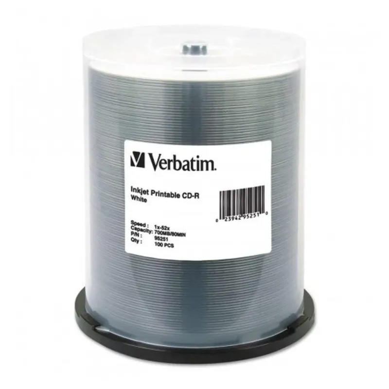 CD-R Verbatim - 52X - 700MB - Paquete de 100 Piezas - 95251
