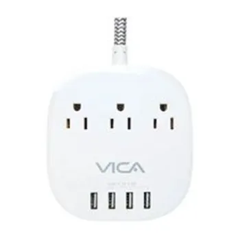 Supresor de Picos VICA EX 7P - 3 Contactos - 4 USB - VICAEX 7P