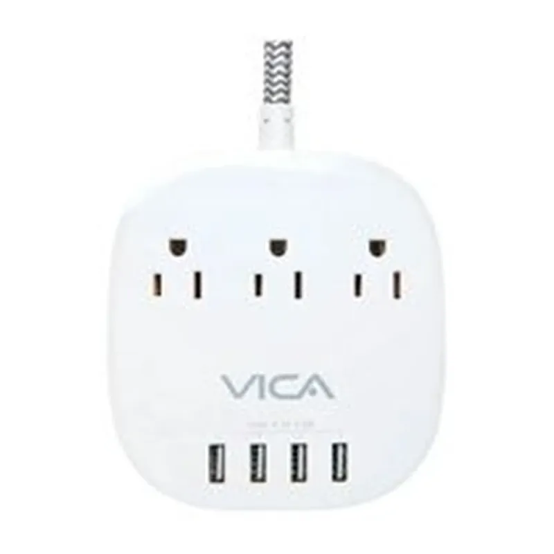 Supresor de Picos VICA EX 7P - 3 Contactos - 4 USB - VICAEX 7P