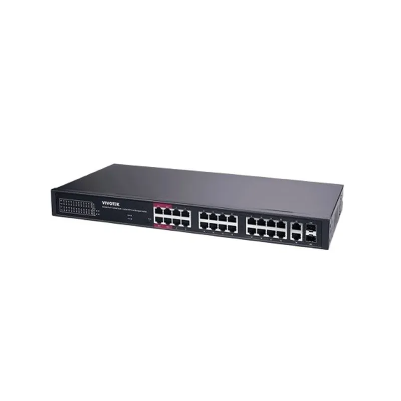 Switch Vivotek AW-GEL-285A-380 - Gigabit Ethernet - 24 Puertos PoE - 2 SFP - Gestionado - AW-GEL-285A-380
