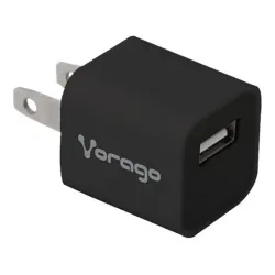 Cargador USB de Pared Vorago AU-105-V2 - 1 Puerto - 5V - Negro - AU-105-V2-BK