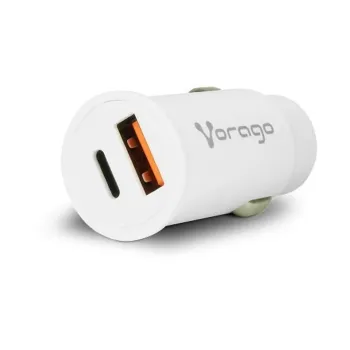 Cargador para Auto Vorago AU-305 - USB-A - USB-C - Blanco - AU-305-WH