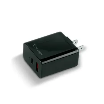 Cargador de Pared Vorago AU-350 - USB 3.0 - USB-C - Negro - AU-350-BK