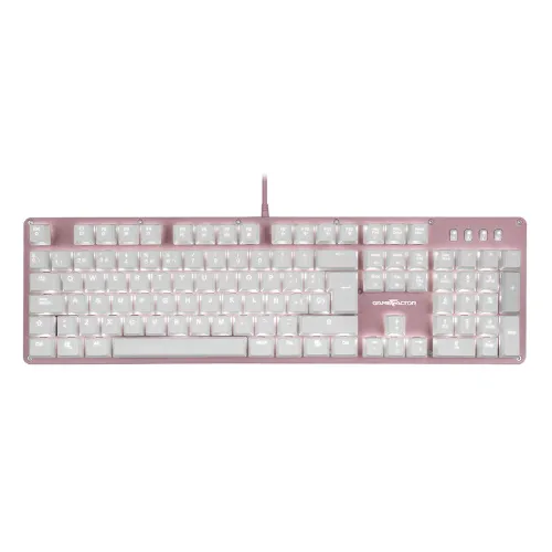 Teclado Gamer Game Factor Alámbrico Multimedia Rgb Blanco Switch Azul - KBG400-PK-BL