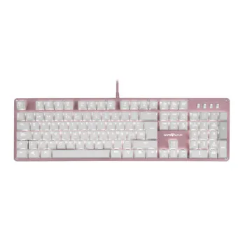 Teclado Gamer Game Factor Kbg400 Alámbrico Multimedia Rgb Blanco Switch Rojo - KBG400-PK-RD