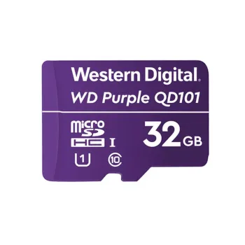 Memoria MicroSDHC Western Digital Purple - 32GB - Clase 10 - para Videovigilancia - WDD032G1P0C