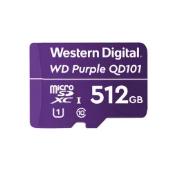 Memoria MicroSDXC Western Digital Purple SC QD101 - Clase 10 - 512GB - Para Vigilancia - WDD512G1P0C