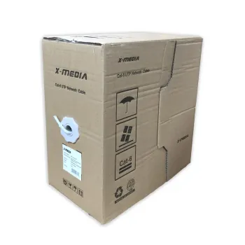 Bobina X-Media XM-C6BC-1KBU - Cat6 - 305M - 24 AWG - Azul - XM-C6BC-1KBU