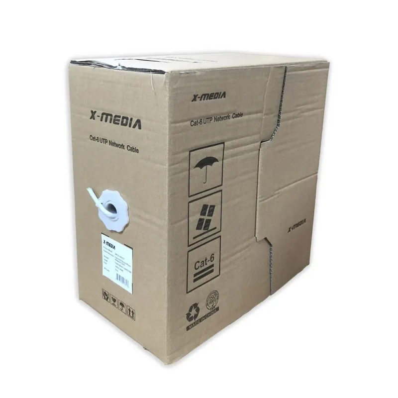 Bobina X-Media XM-C6BC-1KBU - Cat6 - 305M - 24 AWG - Azul - XM-C6BC-1KBU