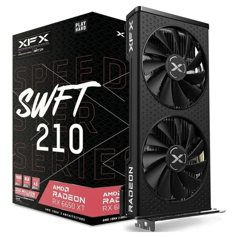 Tarjeta de Video XFX RX 6650 XT - 8GB - 128-bit - PCI-E 4.0 - GDDR6 - HDMI - Display Port - RX-665X8DFDY