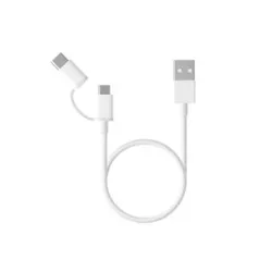 Cable Xiaomi Mi 2 In 1 - USB-A a Micro USB/USB-C - Blanco - 15303 Cable Xiaomi Mi 2 In 1 - USB-A a Micro USB/USB-C - Blanco - 15303