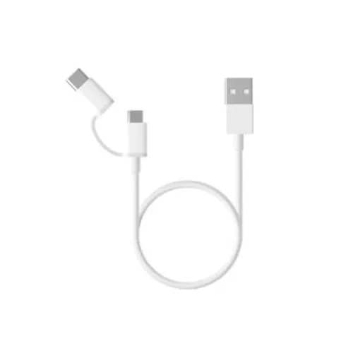 Cable Xiaomi Mi 2 In 1 - USB-A a Micro USB/USB-C - Blanco - 15303 Cable Xiaomi Mi 2 In 1 - USB-A a Micro USB/USB-C - Blanco - 15303