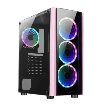Gabinete Gamer XZeal XZ110-1 - Media Torre - ATX/Micro ATX/Mini ITX - Panel Lateral - Rosa - XZCGB12P