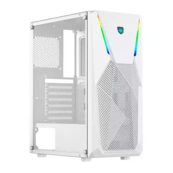 Gabinete YAGUARET Hercules White HA11 ATX - 1 x USB 3.0 - 2 x USB 2.0 - RGB - CGHERCULES02YGT