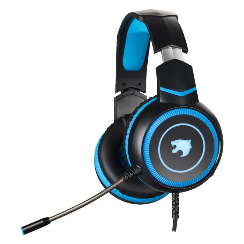 Diadema Gamer Yaguaret Quimera - Alámbrico - Micrófono - LED - Negro con Azul - HGQUIMERAYGT