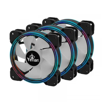 Kit de Ventiladores YeYian Typhoon LII Master - 120mm - 1300 RPM - ARGB - 3 Piezas - YCF-3KFS-01