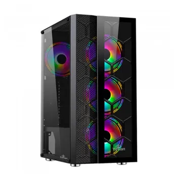 Gabinete Gamer YeYian Rapture 2500 - Media Torre - ATX/Micro ATX - 3 Ventiladores - Panel Lateral - Negro - YCH-7S3V-01BK