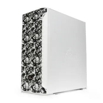 Gabinete Gamer Yeyian Hellow 2500 Media Torre Atx/Eatx/Itx/Micro Atx 2X Ventilador Frontal Panel Lateral Camuflaje Con Blanco Argb - YGH-49704