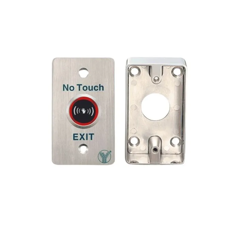 Botón Liberador YLI KITISK841BLED800AM - Sin Contacto - Sensor Infrarrojo - Detección Ajustable - Caja de Metal - KITISK841BLED/MBB800AM