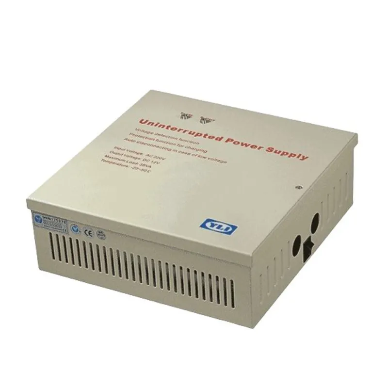 Fuente de Energía con Gabinete YLI YP902123 - Para Control de Acceso - Con Revelador NO y NC - Protección Contra Cortocircuito - YP-902-12-3
