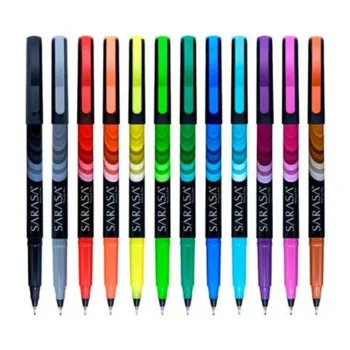 Marcador Zebra 4008-46 - Sarasa Porous - Punto Fino - 0.8mm - Colores Surtidos - Estuche con 12 Piezas - 4008-46
