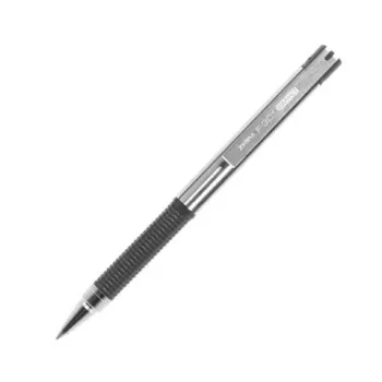 Bolígrafo Zebra - F-301 - Compac - Gris - Punto Fino - Tinta Negra - Cuerpo de Acero Inoxidable - Caja con 12 Piezas - 705GRSFNC012