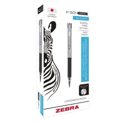 Boligrafo Zebra- F-301 - Compac - Punto Fino - Tinta Negra - Cuerpo de Acero Inoxidable - Caja con 6 Piezas - 705NJAFNC006 Boligrafo Zebra- F-301 - Compac - Punto Fino - Tinta Negra - Cuerpo de Acero Inoxidable - Caja con 6 Piezas - 705NJAFNC006